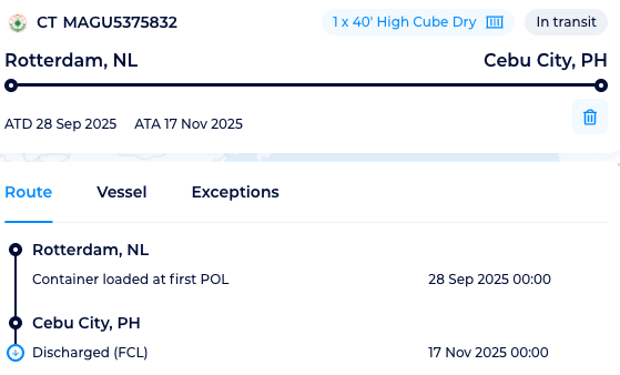 container angekommen